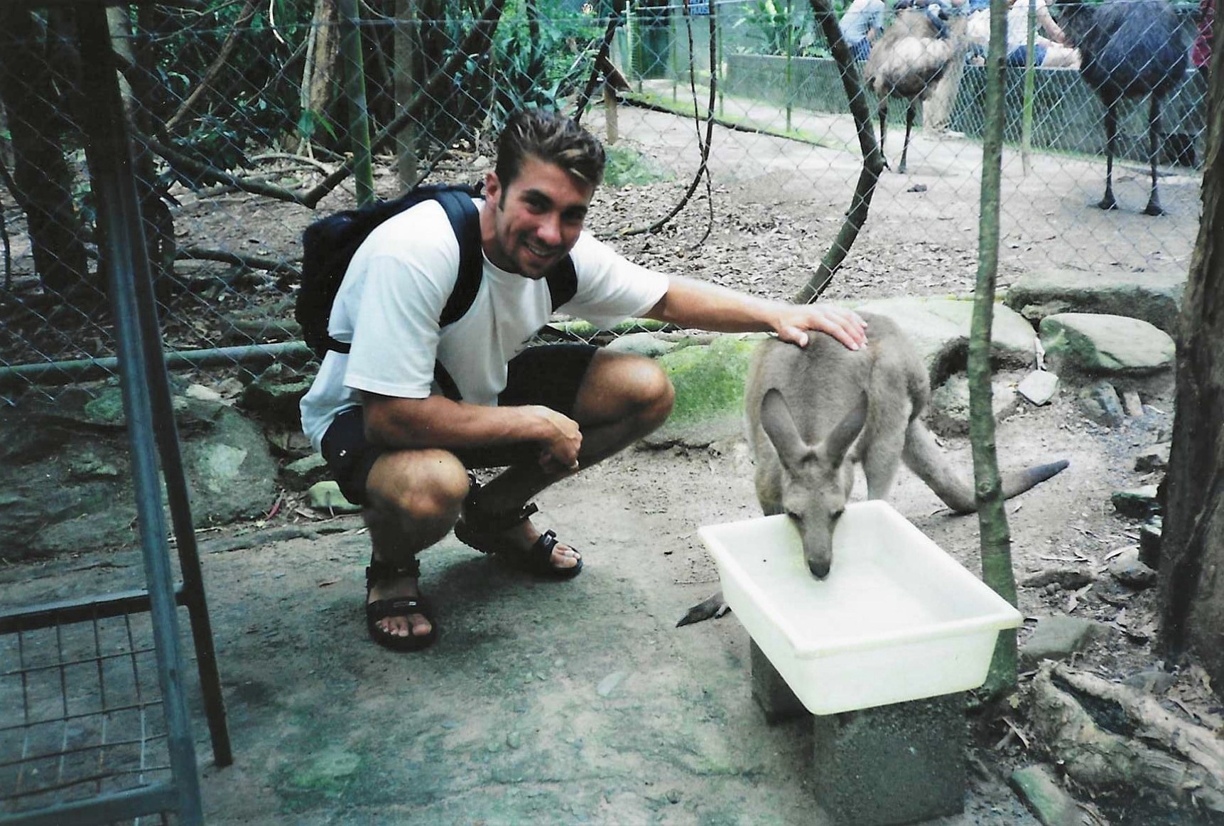 Petting a new buddy in Queensland, Australia