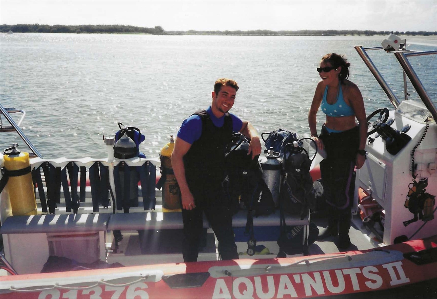 Brandon coming back from diving The Great Barrier Reef, Australia.